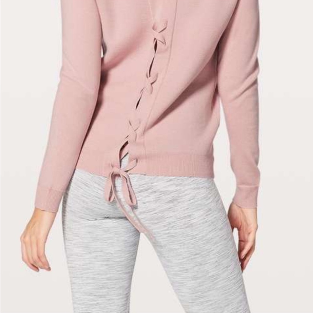 Lululemon Athletica Pink Lace-Up Back Sweatshirt